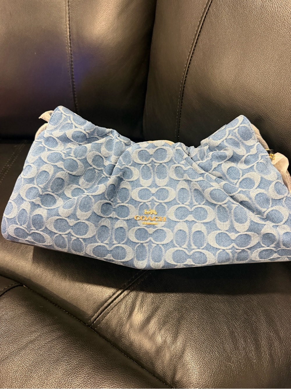 BNWT Coach Faye Large Shoulder Bag in Signature Denim Blue - Picture 4 of 13